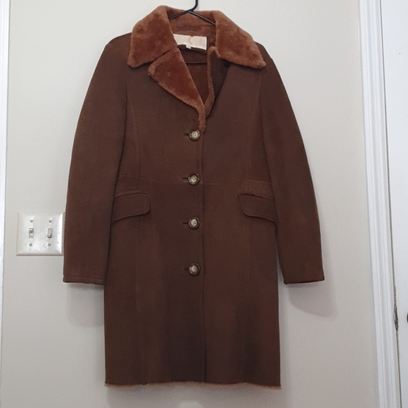 Michael Kors 100% Merino Shearling Trench Coat - Picture 1 of 12